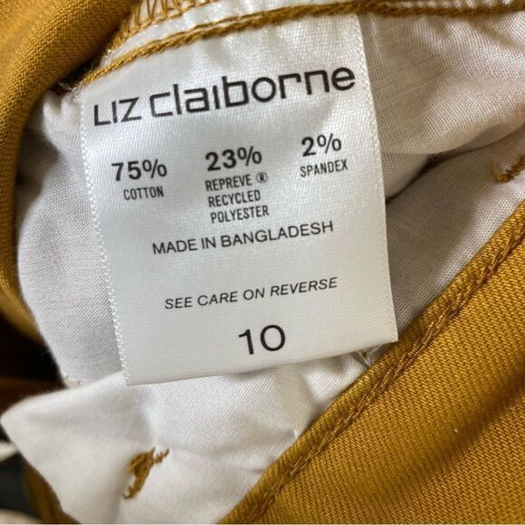 NWT Liz Claiborne Kemmerer Gold Classic Ankle Pants Size 10 Casual Stretch Cute! - Picture 9 of 9